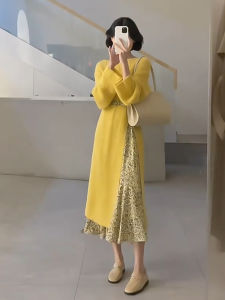 GOUWU | Elegant Cold Aesthetic Knitted Jigan Two-piece Set