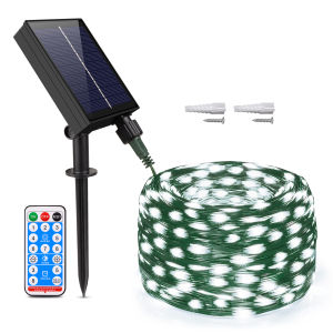 Fast Charge Large Solar Panel LED Solar String Lights Leather Wire Fairy Light For Outdoor Wedding Party Garden Courtyard Decor