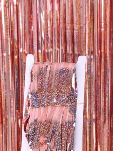 Childrens Party Birthday Decoration Girls Scene Background Wall Layout Props Wedding Tassel Color Stripes Laser Tinsel Curtain