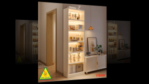 Kệ Trang Trí Có Đèn LED Cao Cấp – Kệ Gỗ MDF Trưng Bày Decor Phòng Khách Sang Trọng TTB506 -NỘI THẤT LẮP RÁP VIENDONGADV