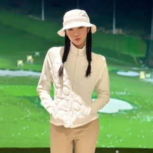 เสื้อโค้ทสวมหัวแบบมีกระดุมแขนยาวของผู้หญิงพร้อมซิปฤดูใบไม้ร่วงและฤดูหนาวเสื้อผ้าสำหรับกีฬากอล์ฟบุด้วยฉนวนกันความร้อนเพื่อกันลมและการป้องกันที่อบอุ่นสวมใส่สบายเสื้อกีฬาสันทนาการกลางแจ้งคุณภาพสูง