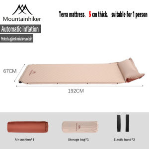 MOUNTAINHIKER 5 cm camping self-inflating mattress tilam angin extra thick memory foam single/double waterproof pad camping mattress