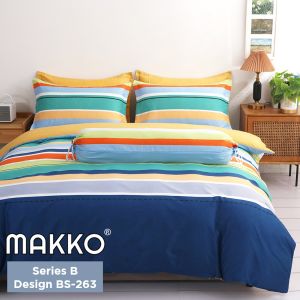 MAKKO High Quality Fitted Bedsheet with Pillow and Bolster Case