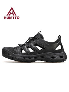 Outdoor Mens Sandals HUMTTO Summer 2025 New Style Breathable Hollow out Head Cover Beach Shoes Sports Casual Leather Splicing