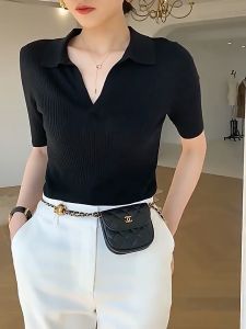 【STOCK+COD】 Women Tops Sleeveless V-neck Character High Elastic Slim White Top For Women