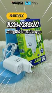 Remax USB Charger รุ่น U60-AC45W หัวชาร์จเร็ว 45W มี 2 พอร์ต USB / Type-C มีสายชาร์จ Type-C มีประกันศูนย์ไทย