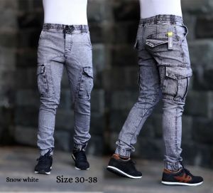 Celana Jogger Cargo Jeans Pria Panjang Size 30-38 Stretch Denim Slimfit Skinny