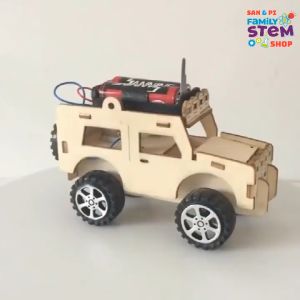 Mô hình STEM DIY: Lắp ráp Xe Ô Tô Gỗ Chạy Pin AA - Đồ chơi giáo dục khoa học sáng tạo cho bé vui khám phá. STEMSANPI