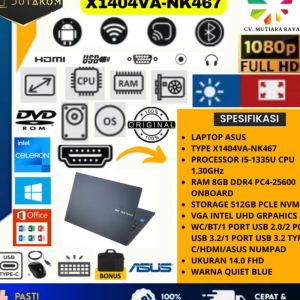 LAPTOP MERK ASUS X1404VA-NK467