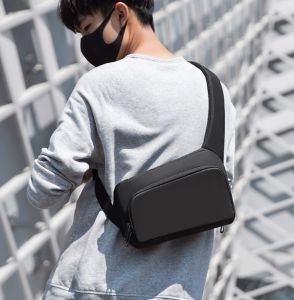 Mark Ryden Premium Black Waterproof CrossBag Personality Fashion Men Magnetic Messenger Bag Lightweight Minimalist Sling Shoulder Bag