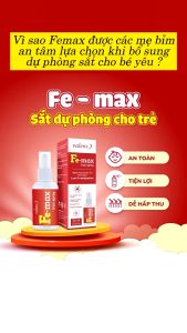Combo 2 Hộp Fe-max Iron Spray Dạng Xịt Phòng Ngừa Thiếu Máu Do Thiếu Sắt Cho Bé 50ml