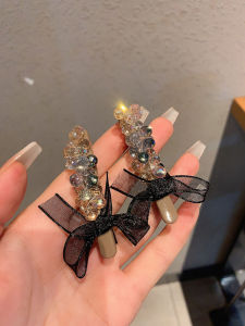 Exquisite Barrettes Women Super Shiny Crystal Side Clip Hair Accessories Fancy Rhinestone Shark Clip 2024 New Arrival Classy Headdress Female