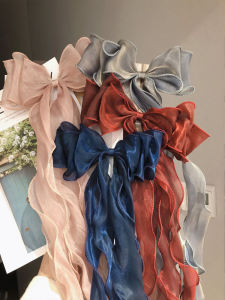 Princess Style Hair Clip for Girls with Large Butterfly Knot and Long Sash Children's Birthday Dress Accessory - Lolita Headwear