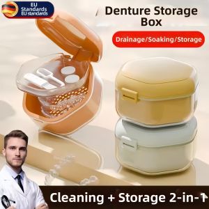 naifuna | Portable Denture Storage Box with Cleaning Function Food Grade for denture container