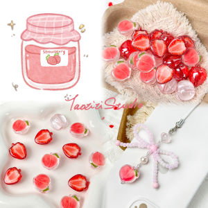 Sweet Peach Acrylic Beads DIY Materials for Bracelets Necklaces Mobile Phone Chains Fashion Accessories Hand Made Craft