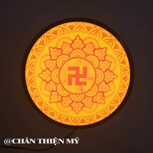 Đèn Hào Quang In Trúc Chỉ Chữ Vạn Trang Trí Bàn Thờ Treo Tượng Phật TC-HQ-10