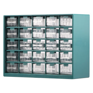 Hardware Storage Organizer 25 Grids Drawer Parts Cabinet Plastic Hardware Storage Organizer for Nuts Bolts Crafts Tool