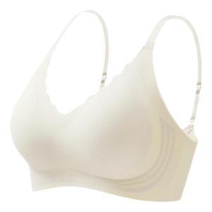 Miiow | MiiOW Ice Silk Womens Bra Thin Summer Backless Seamless Anti-Sagging Cool Feeling One-Piece No Steel Ring V-Neck 3/4 Cup