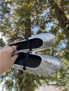 Độc Lập + Giày Mary Jane Dành Cho Số Ít Người! Giày Ballet Giày Một Lớp Đế Bằng Nhung Quai Ngang Miệng Nông Đầu Tròn Forksy Kiểu Nhật