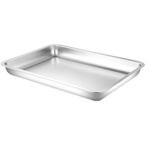 304 Stainless Steel Rectangular Tray Steamed Rice Tray BBQ Fruit Tray Roasted Fish Tray Oven Safe Dishwasher Safe Diningware