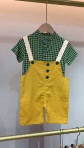 baju kemeja + Kerja anak anak laki laki 0-5 tahun jas kemeja lengan pendek Celana Pendek overall busana anak laki-laki musim panas setelan bayi import imut