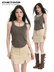 Áo Ba Lỗ Không Tay Màu Xám Phong Cách Mỹ Dành Cho Nữ Mùa Hè 2025 Áo Ba Lỗ Không Tay Phong Cách Thái Lan Mới Đẹp Nhất Áo Khoác Ngoài Mùa Hè