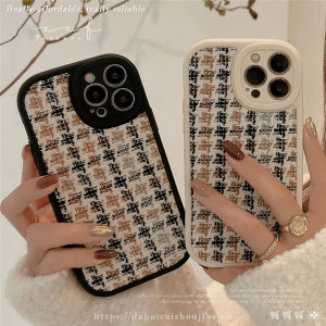 Autumn Winter Plaid Style Phone Case for iPhone 14 pro Max Apple 11 12 13 XR Womens Soft Protective Cover Trendy Creative Design