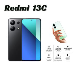 Xiaomi redmi 13c ขนาด 6.74 นิ้ว ระบบปฏิบัติการ Android 13 หน่วยความำ (6/1288/256 GB) แบตเตอรี่ 5000mAh รองรับชาร์จไว 18W