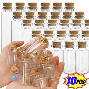 10 cái chai thủy tinh nhỏ với nút bần đồ ngăn chặn chính tả lọ lọ thuốc mong muốn tin nhắn chai cho ủng hộ thủ công tự làm quà tặng 5ml-20ml