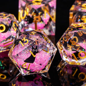 Bee Dice Liquid Core Dice Set Plum blossom Polyhedral Dice For Dungeons and Dragons DnD Gifts Resin Dice Sharp Edge Dice Sets