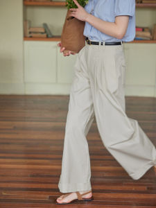 Solighter French Vintage High Waist Wide Leg Pants Women Summer 2025 Slim Straight Casual Trousers Long Pants