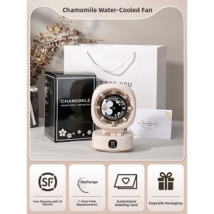 「China Plug」FAN SHARE | Daisy Leafless Fan Bedroom Desktop Spray Cooling Quiet USB Charging Portable Turbine Air Conditioner For Student Dormitory