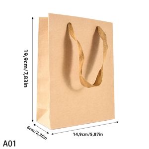 Túi Giấy Kraft Màu Nâu 5/10/20 Chiếc Dùng Làm Quà Tặng Đám Cưới Sinh Nhật Tiệc Giáng Sinh - Túi Xách Đóng Gói Quà Tặng Thân Thiện Với Môi Trường