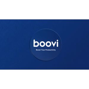 Boovi Meja Kerja Elektrik L-Shaped - Adjustable Single Motor With Table Top Wireless Charging