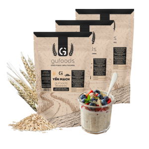 [1.5kg] Combo 3 túi Yến mạch tươi cán mỏng (cán dẹt) GUfoods - Giàu chất xơ & protein thực vật Tốt cho sức khoẻ Túi zip tiện lợi Healthy Lành mạnh Tập gym Eat clean