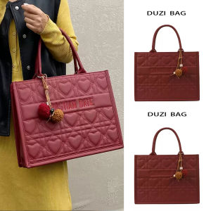 Elegant Red Tote Bag Luxury Feel Single Shoulder Womens Bag for Bride And Mother-In-Law New Style Casual Simple Style Commute