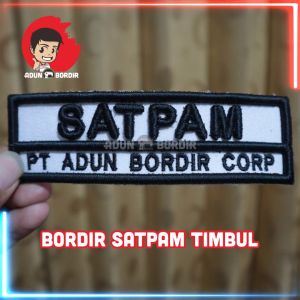 Bordir Timbul 3D Custom Nama SATPAM Harga Murah Proses Cepat