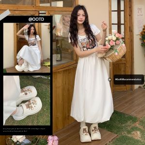 Josiny | Thick Sole Hole Shoes One-step Slip-on Casual Sporty Low Heel Sandals
