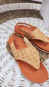 Sandal Wanita Jepit Motif Kain Tali Belakang Karet - DN 07