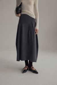 epoque de rueen | Slimming Fall Winter French Style Half-High Necked Wool Sweater and Skirt Set