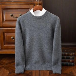 2025 Cashmere Sweater O-neck Pullovers Mens Loose Oversized M-3XL Knitted Bottom Shirt Autumn Winter New Korean Casual Men Top