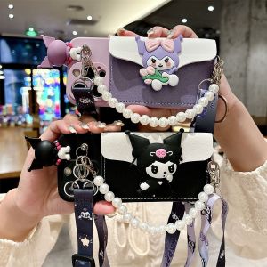 Kuromi Zero Wallet Compatible Full Cover Protection for Honor X50i X60 X100 Anti-Fall X30 X20 X9B X7 Card Holder Play 60/50Plus Crossbody Rope 40 Protective Case