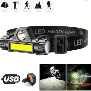 Rechargeable COB LED USB Headlamp Strong Magnetic Powerful Headlight Super Bright Waterproof Head Torch For Outdoor Fishing