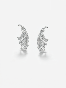 HEFANG Jewelry | Shiny Feather Elegant Earrings