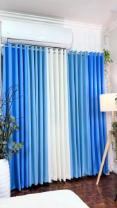 PANTONE COLOR OF THE YEAR Korean Curtain 2026 Non-Blockout Cloud Dancer Series Sky Palette Baby Blue Modern Home 10 Ring Curtains