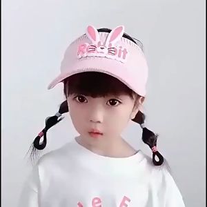 LD-P579 Topi Anak Rajut Visor Pantai Motif Kelinci Baseball Anti Uv / Topi Fashion Anak Rabbit Topi