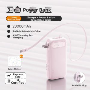 Wopow | 3-in-1 45W Fast Charging 20000mAh Portable Power Bank