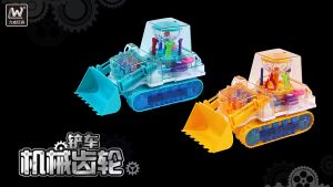 Xe ủi đất trong suốt chạy pin xe đồ chơi có bánh răng đèn và nhạc dành cho các bé ( tặng kèm pin ) - Đồ chơi MiniKids