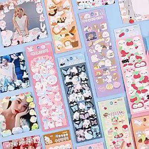 Cartoon Cute Stickers 1 PCS No Repeating Waterproof Laser Stickers Ins Kawaii cartoon for Cup Notebook Phone case 手帐贴纸