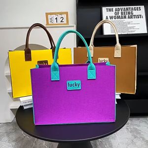 Felt Tote Bag Handbag Large Capacity Single Shoulder Bag Shopping Bag Durable Felt Material